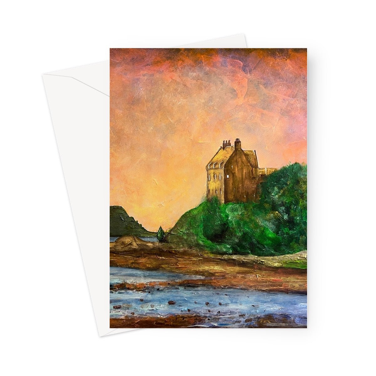 Duntrune Castle Art Gifts Greeting Card-Greetings Cards-Historic & Iconic Scotland Art Gallery-5"x7"-10 Cards-Paintings, Prints, Homeware, Art Gifts From Scotland By Scottish Artist Kevin Hunter