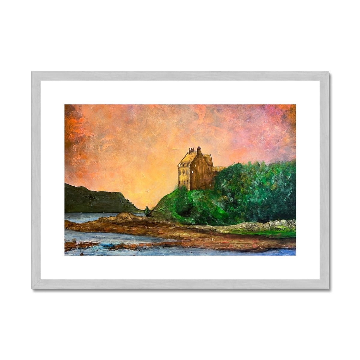 Duntrune Castle Painting | Antique Framed & Mounted Prints From Scotland