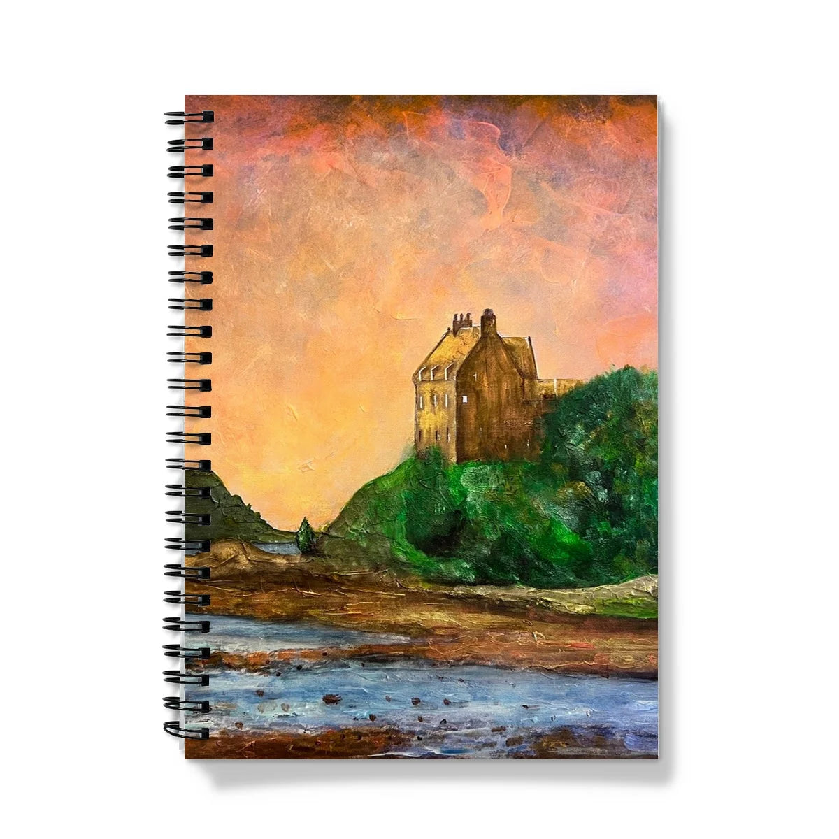 Duntrune Castle Notebook - Historic & Iconic Art Gallery Scotland Worldwide Shipping Spiral-bound Notebook Impressionistic Scottish Castles