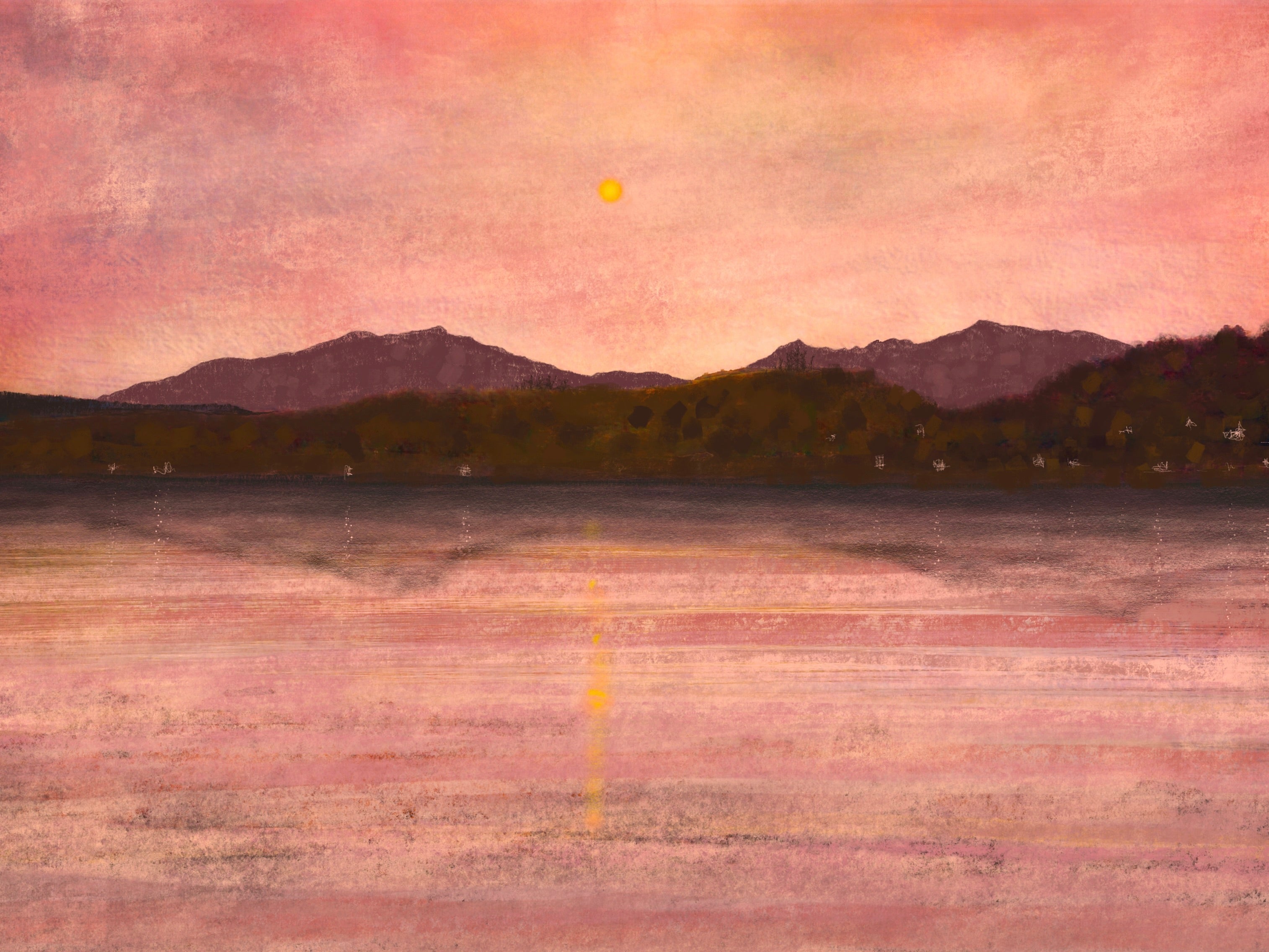 Dusk Over Arran & Bute Art Prints.