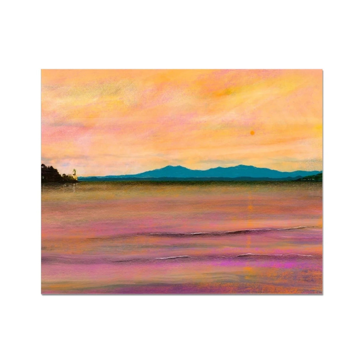 Dusk Over Arran & the Cloch Artist Proof Collector Print - River Clyde Art Gallery Scotland Worldwide Shipping Paintings | Prints | Gifts