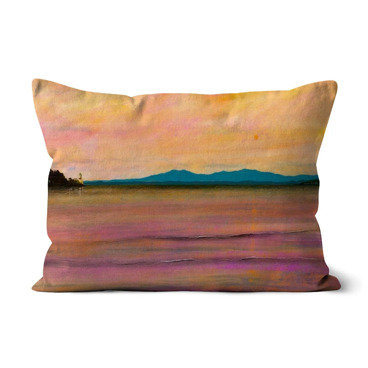 Dusk Over Arran & the Cloch Cushion - River Clyde Art Gallery Scotland Worldwide Shipping Scottish Landscape by Artist Hunter Featuring