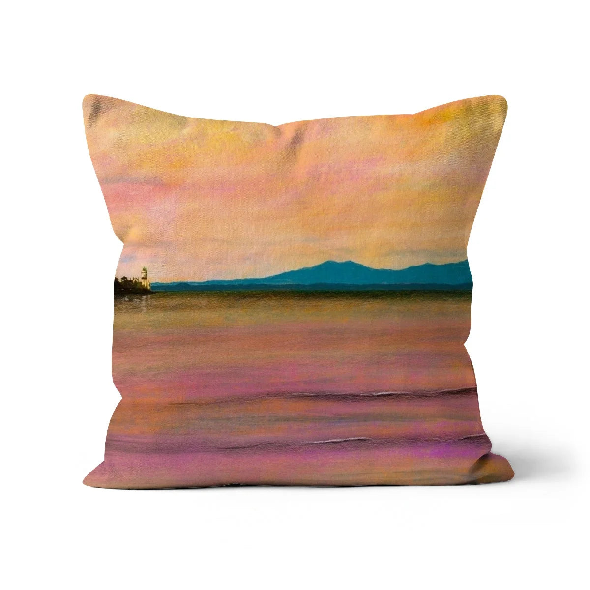 Dusk Over Arran & the Cloch Cushion - River Clyde Art Gallery Scotland Worldwide Shipping Scottish Landscape by Artist Hunter Featuring
