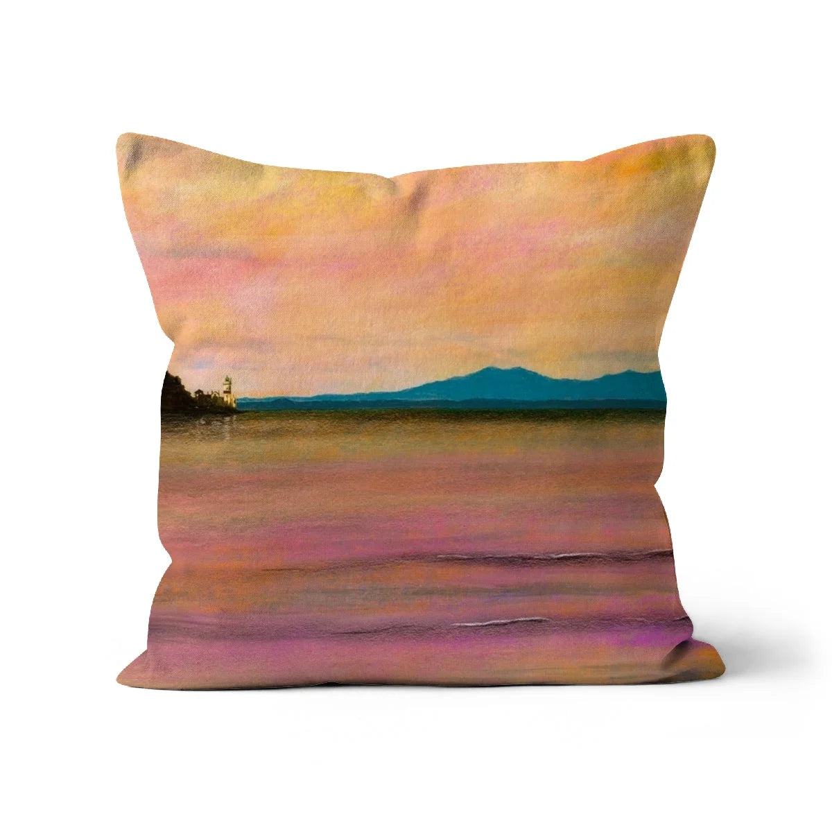 Dusk Over Arran & the Cloch Cushion - River Clyde Art Gallery Scotland Worldwide Shipping Scottish Landscape by Artist Hunter Featuring