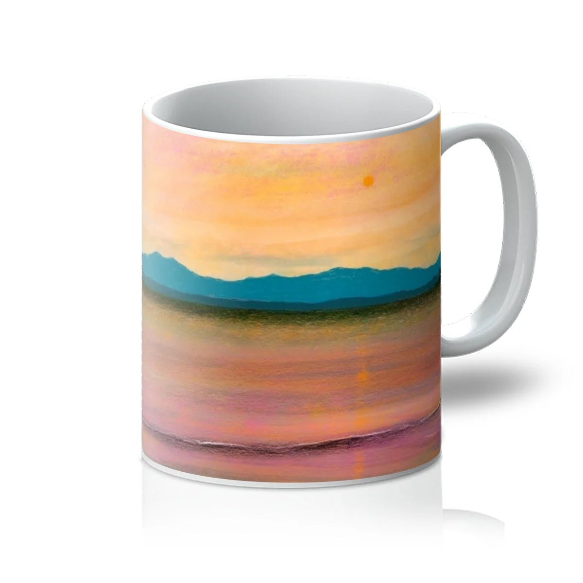 Dusk Over Arran & the Cloch Mug - River Clyde Art Gallery Scotland Worldwide Shipping Scottish Landscape by Artist Hunter Featuring