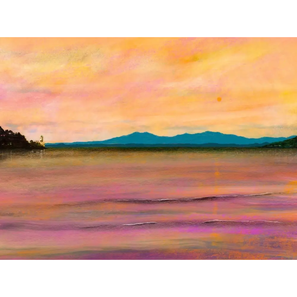Dusk Over Arran And The Cloch - Scottish Art Prints - Gallery Scotland