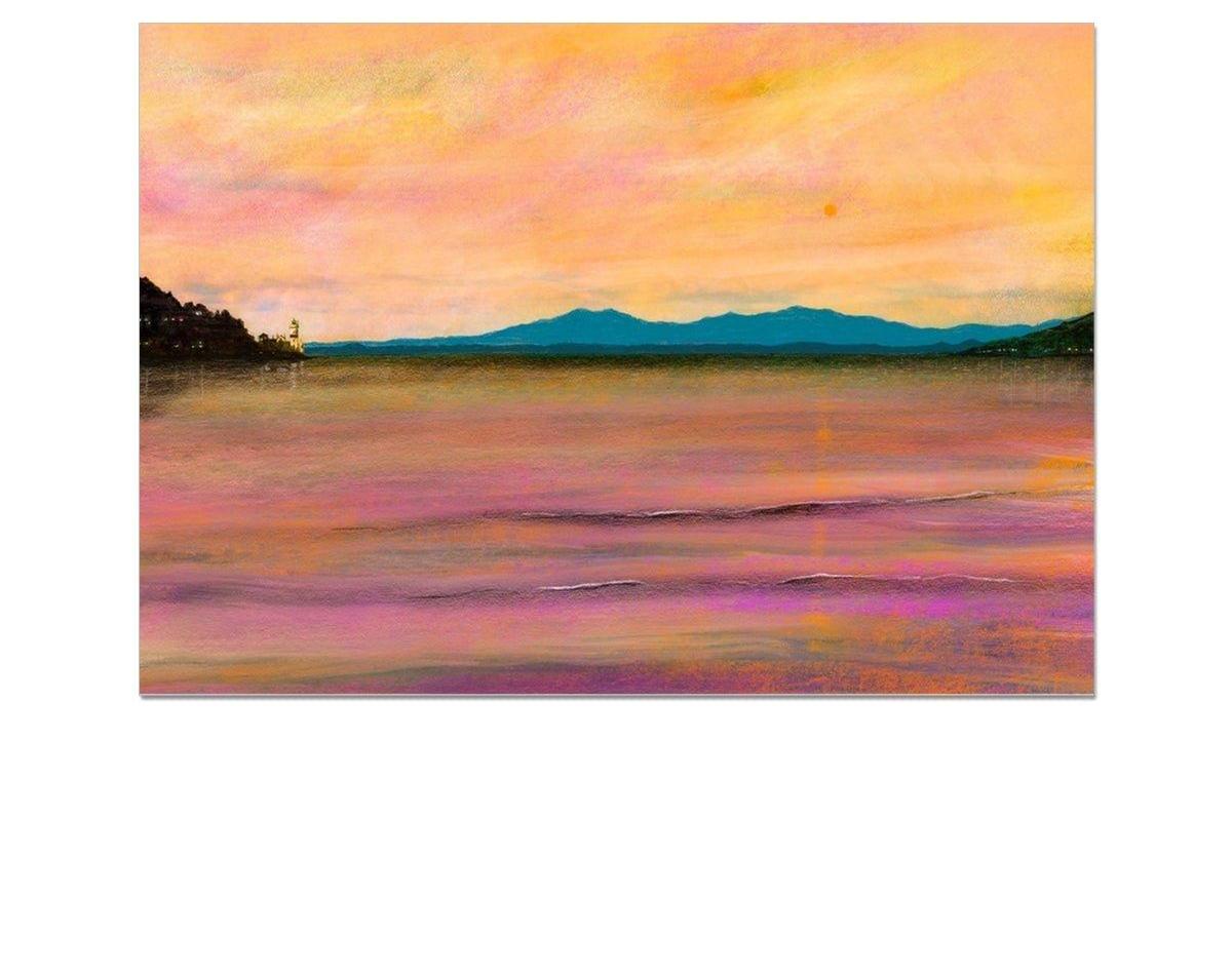 Dusk Over Arran & The Cloch Lighthouse-art-painting-scotland