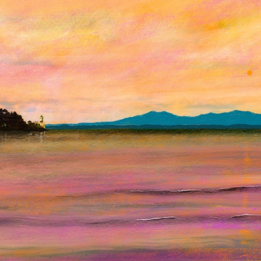 Dusk Over Arran & The Cloch Lighthouse | Scotland In Your Pocket | Scottish Art Gifts