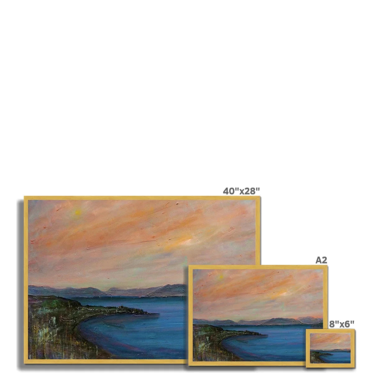 Dusk Over Gourock Antique Framed Print - River Clyde Art Gallery Scotland Worldwide Shipping Scottish Artist Fine Prints and Paintings