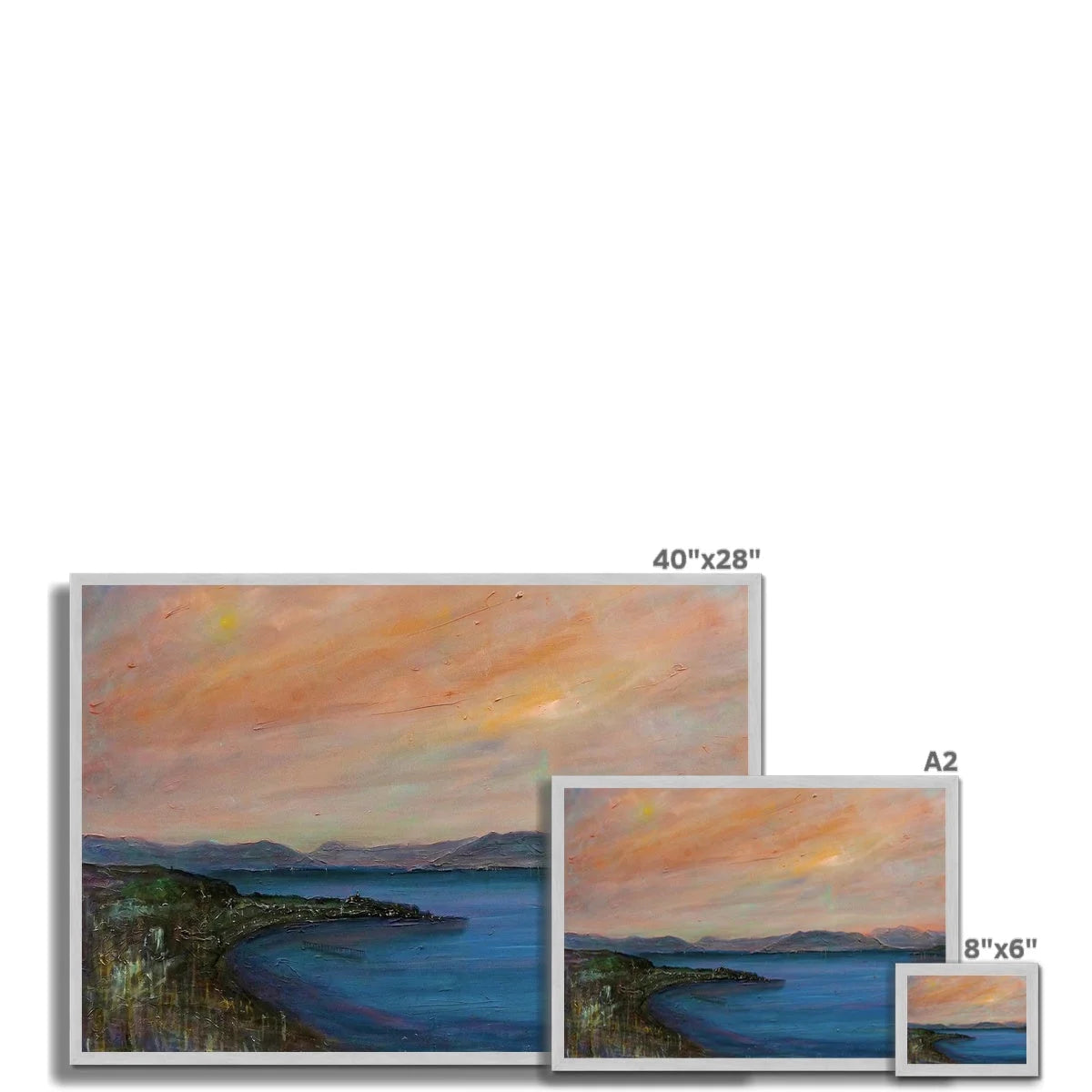 Dusk Over Gourock Antique Framed Print - River Clyde Art Gallery Scotland Worldwide Shipping Scottish Artist Fine Prints and Paintings