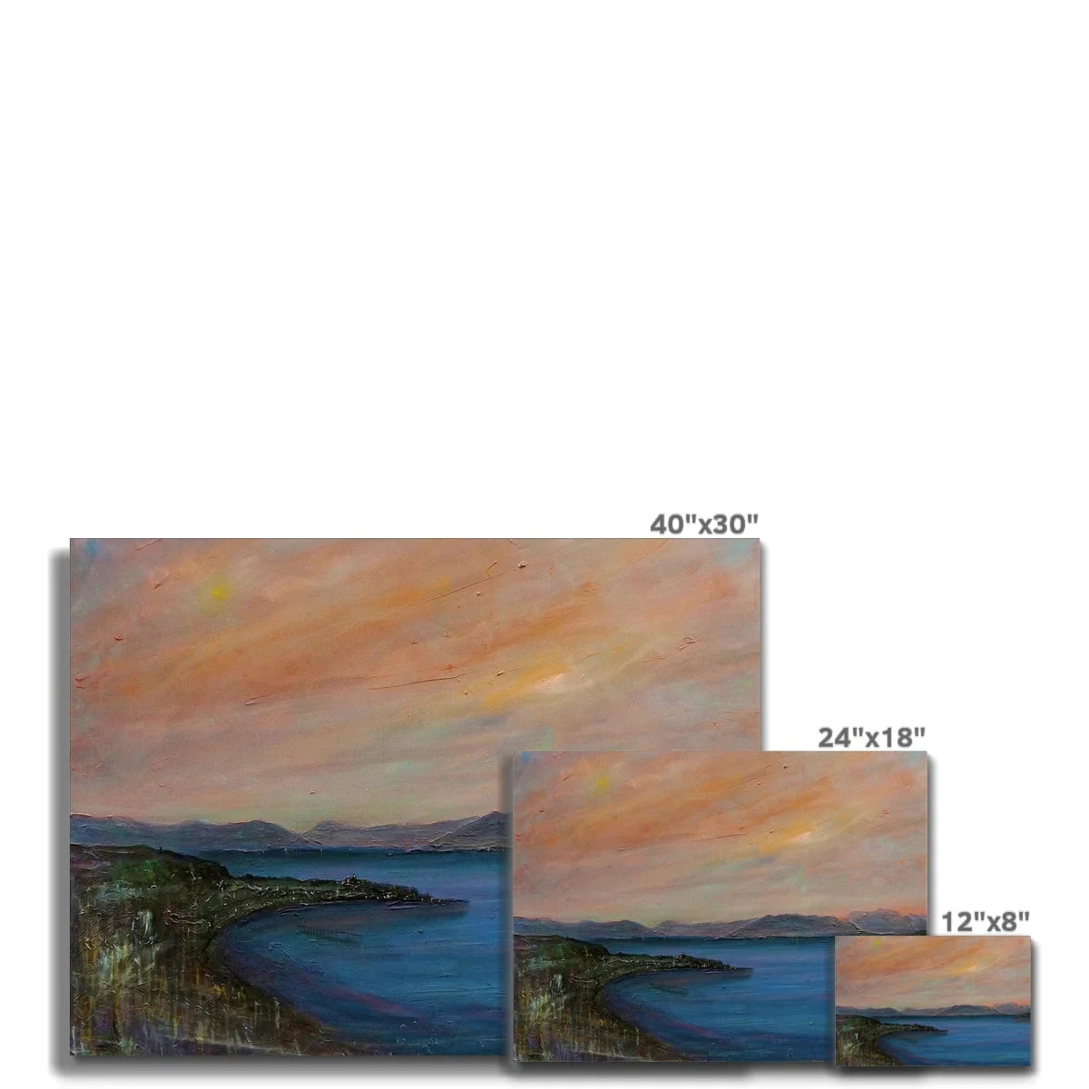 Dusk Over Gourock Canvas - River Clyde Art Gallery Scotland Worldwide Shipping Scottish Artist Fine Prints and Paintings Collection