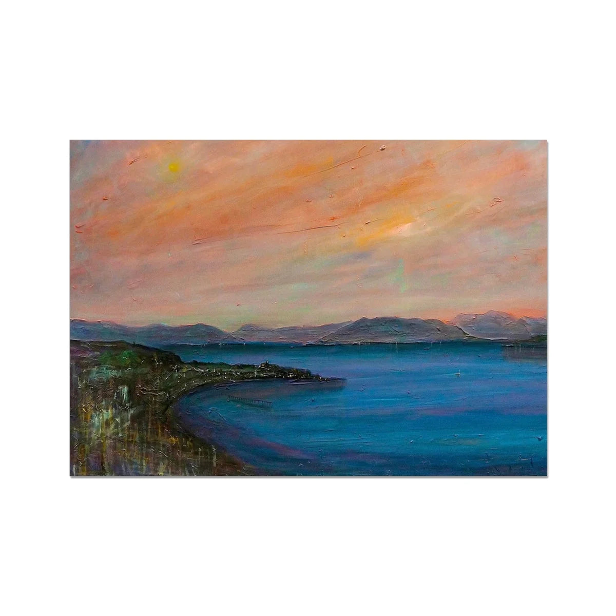 Dusk Over Gourock Fine Art Print - River Clyde Gallery Scotland Worldwide Shipping Scottish Artist Prints and Paintings Collection by Hunter