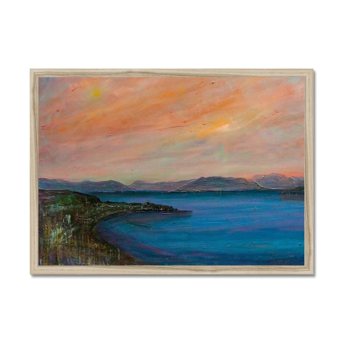 Dusk Over Gourock Framed Print - River Clyde Art Gallery Scotland Worldwide Shipping Scottish Artist Fine Prints and Paintings Collection