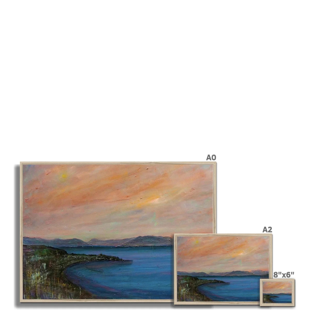 Dusk Over Gourock Framed Print - River Clyde Art Gallery Scotland Worldwide Shipping Scottish Artist Fine Prints and Paintings Collection