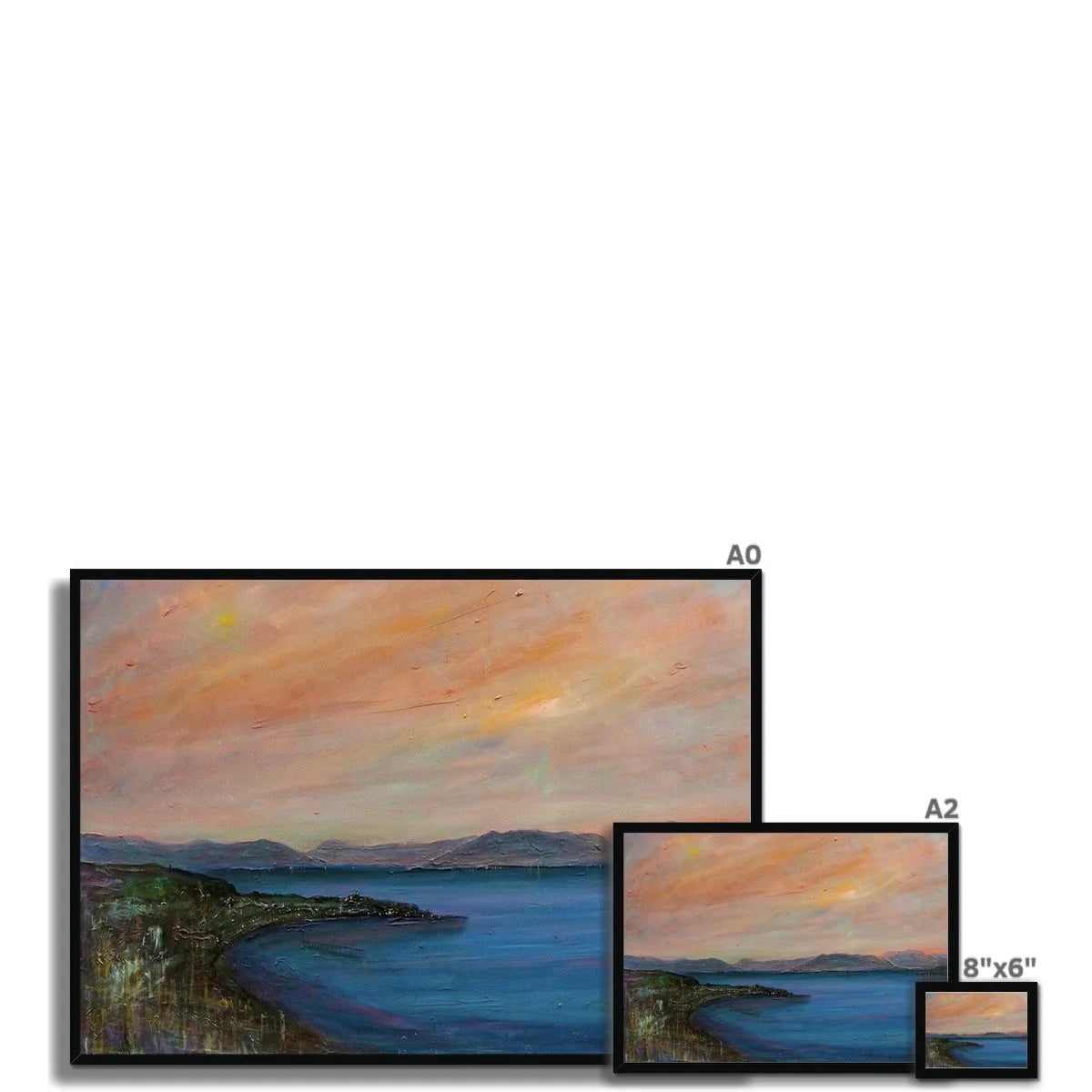 Dusk Over Gourock Framed Print - River Clyde Art Gallery Scotland Worldwide Shipping Scottish Artist Fine Prints and Paintings Collection