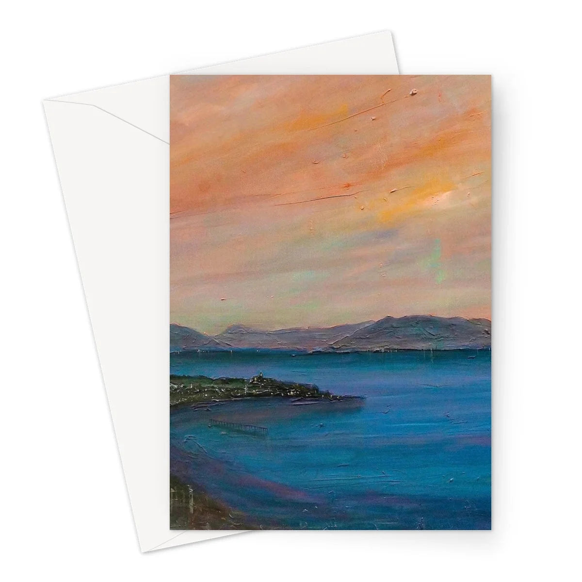 Dusk Over Gourock Greeting Card - River Clyde Art Gallery Scotland Worldwide Shipping Scottish Prints
