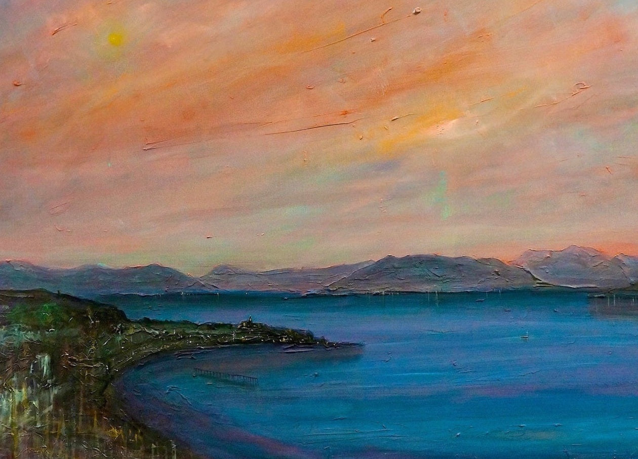 Dusk Over Gourock Scottish Landscape Painting
