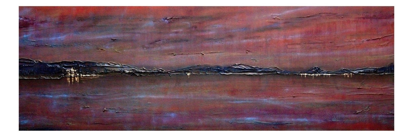 Dusk Sailing From Cameron House | Panoramic Painting & Art Prints from my Lochs & Mountains Art Gallery Collection