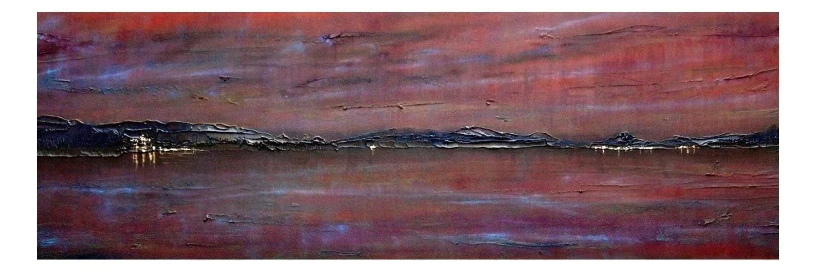 Dusk Sailing on Loch Lomond Original Panoramic Painting - Scottish Artist Lochs & Mountains Art Gallery Scotland