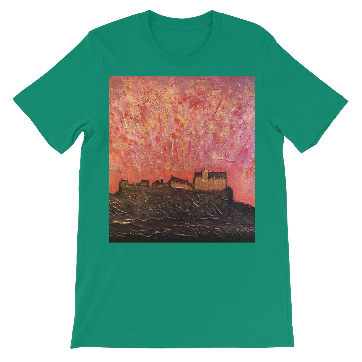 Edinburgh Castle Fireworks Unisex Short Sleeve T-Shirt | Scottish Art Gifts