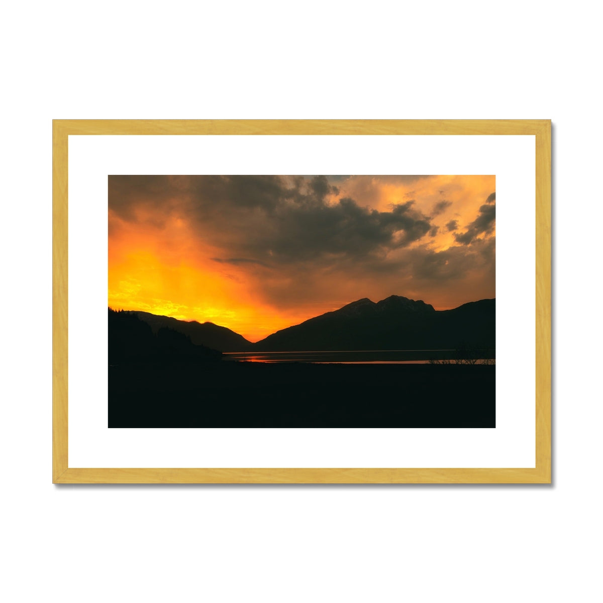 Loch Leven Sunset Glencoe Scottish Landscape Photography | Antique Framed & Mounted Prints From Scotland