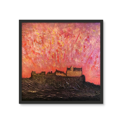 Edinburgh Castle Fireworks Framed Art Tile | Scottish Art Gifts