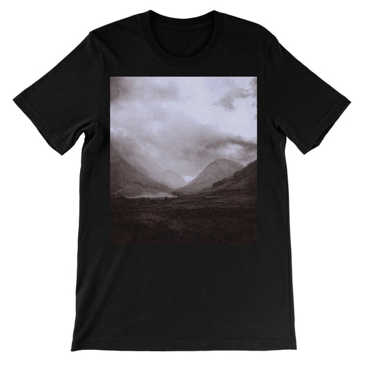Glencoe Mist Unisex Short Sleeve T-Shirt | Scottish Art Gifts