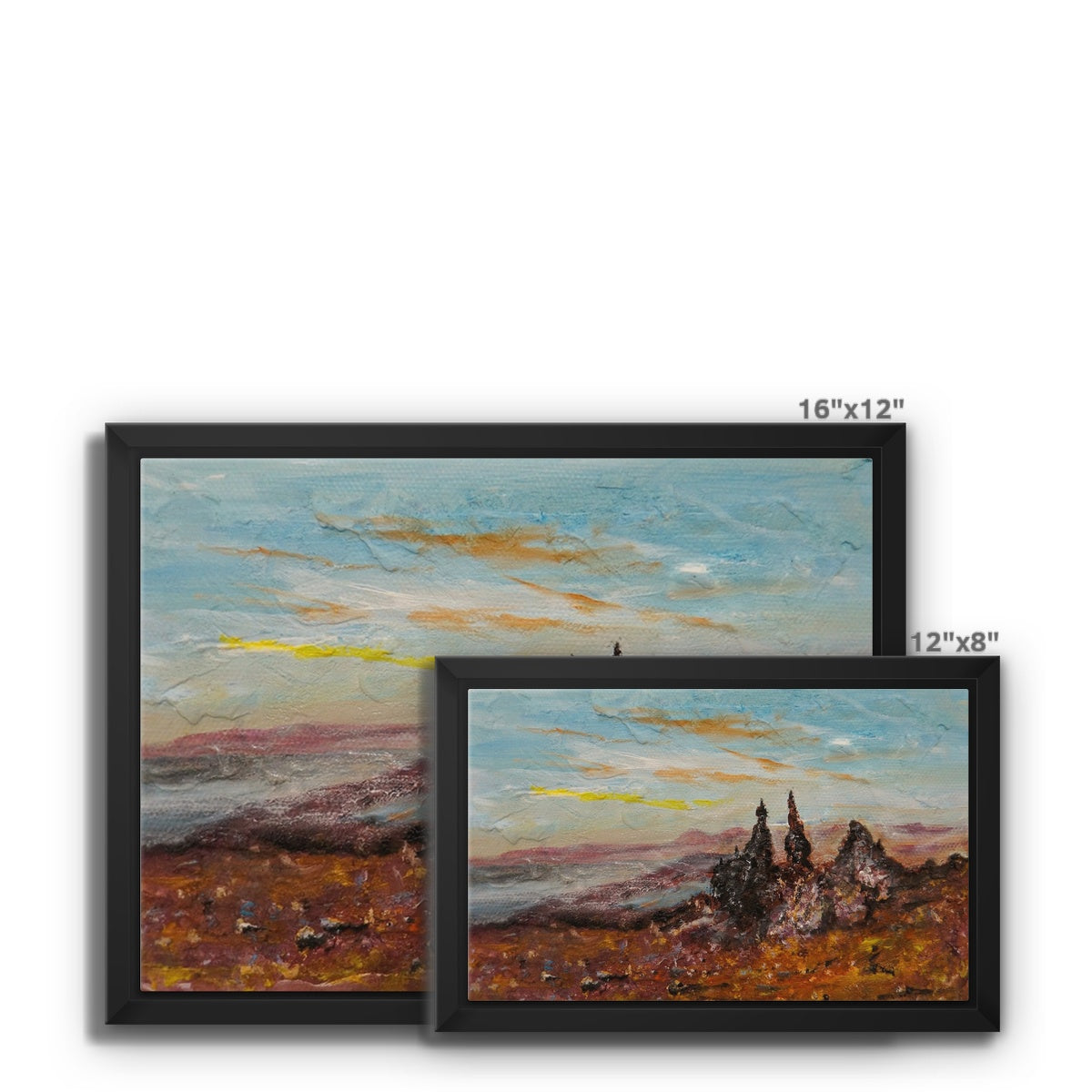 The Storr Skye Painting | Framed Canvas From Scotland-Floating Framed Canvas Prints-Skye Art Gallery-Paintings, Prints, Homeware, Art Gifts From Scotland By Scottish Artist Kevin Hunter