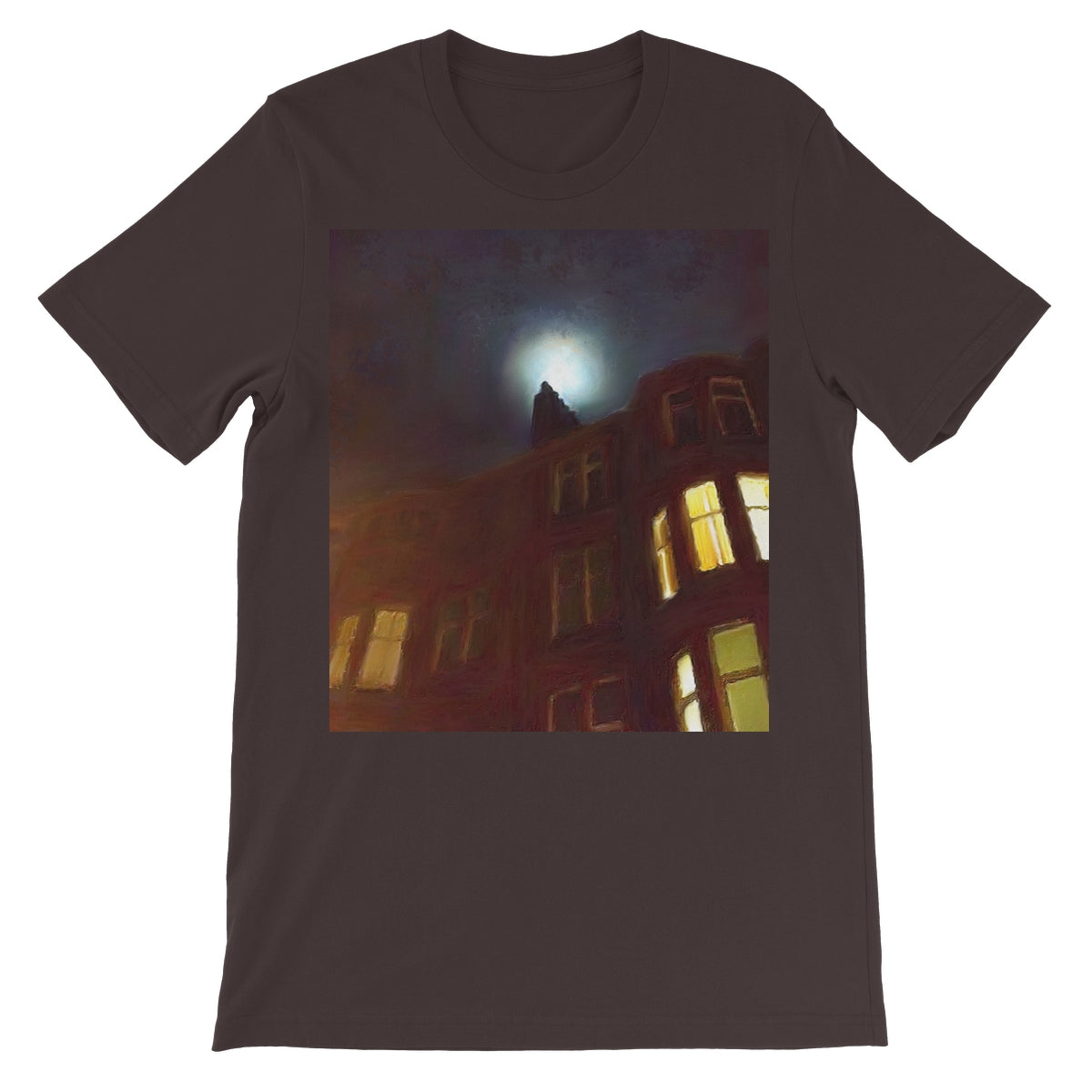 A Moonlit Tenement Unisex Short Sleeve T-Shirt | Scottish Art Gifts