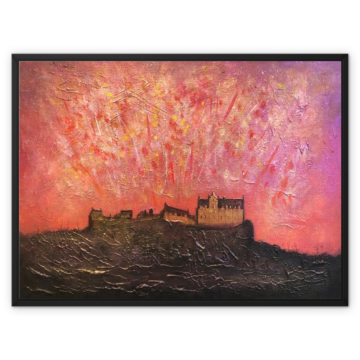 Edinburgh Castle Fireworks Painting | Framed Canvas Prints From Scotland