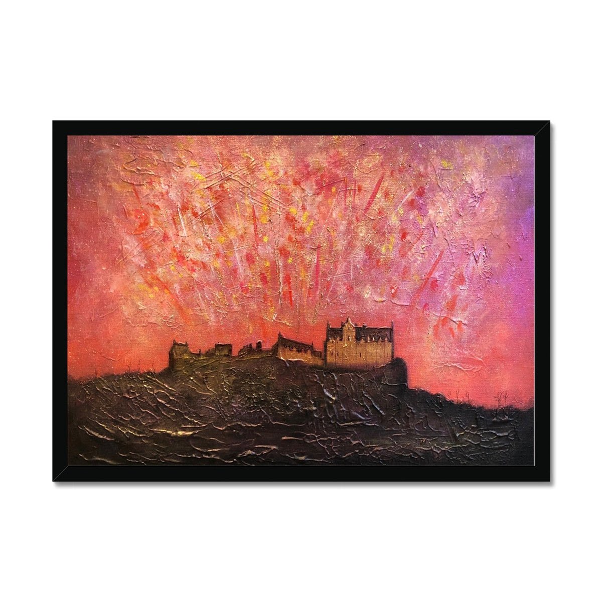 Edinburgh Castle Fireworks Painting | Framed Prints From Scotland