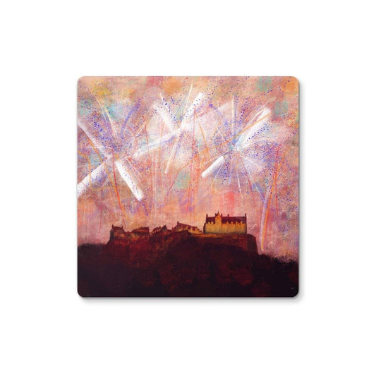 Edinburgh Castle Fireworks Coaster | Scottish Art Gifts