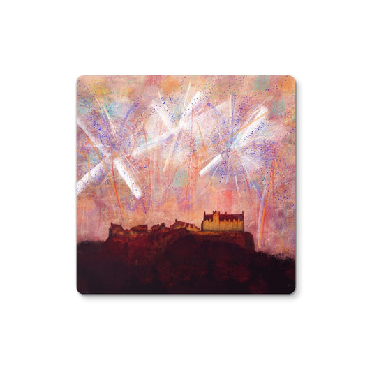 Edinburgh Castle Fireworks Coaster | Scottish Art Gifts
