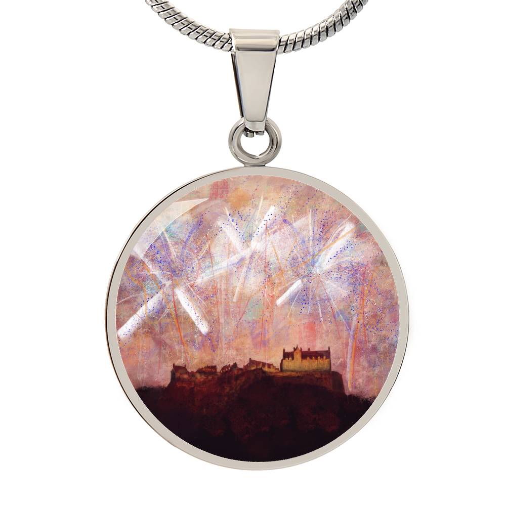 Edinburgh Castle Fireworks | Scottish Art Jewellery | Luxury Necklace