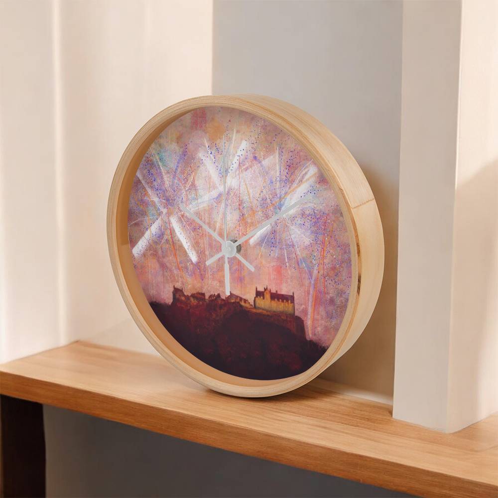 Edinburgh Castle Fireworks | Wall Art Clock | Scotland