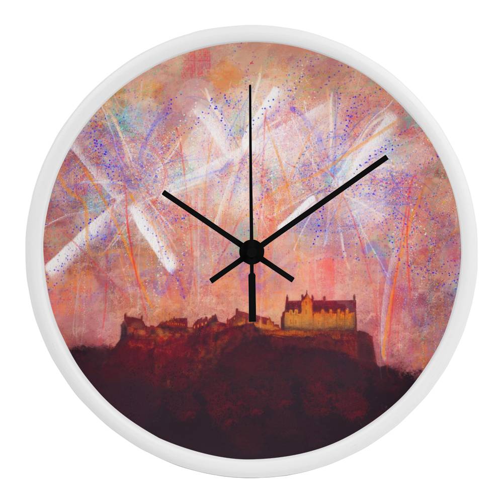 Edinburgh Castle Fireworks | Wall Art Clock | Scotland