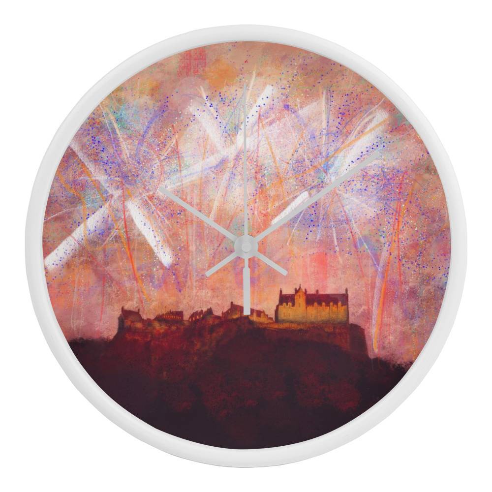 Edinburgh Castle Fireworks | Wall Art Clock | Scotland