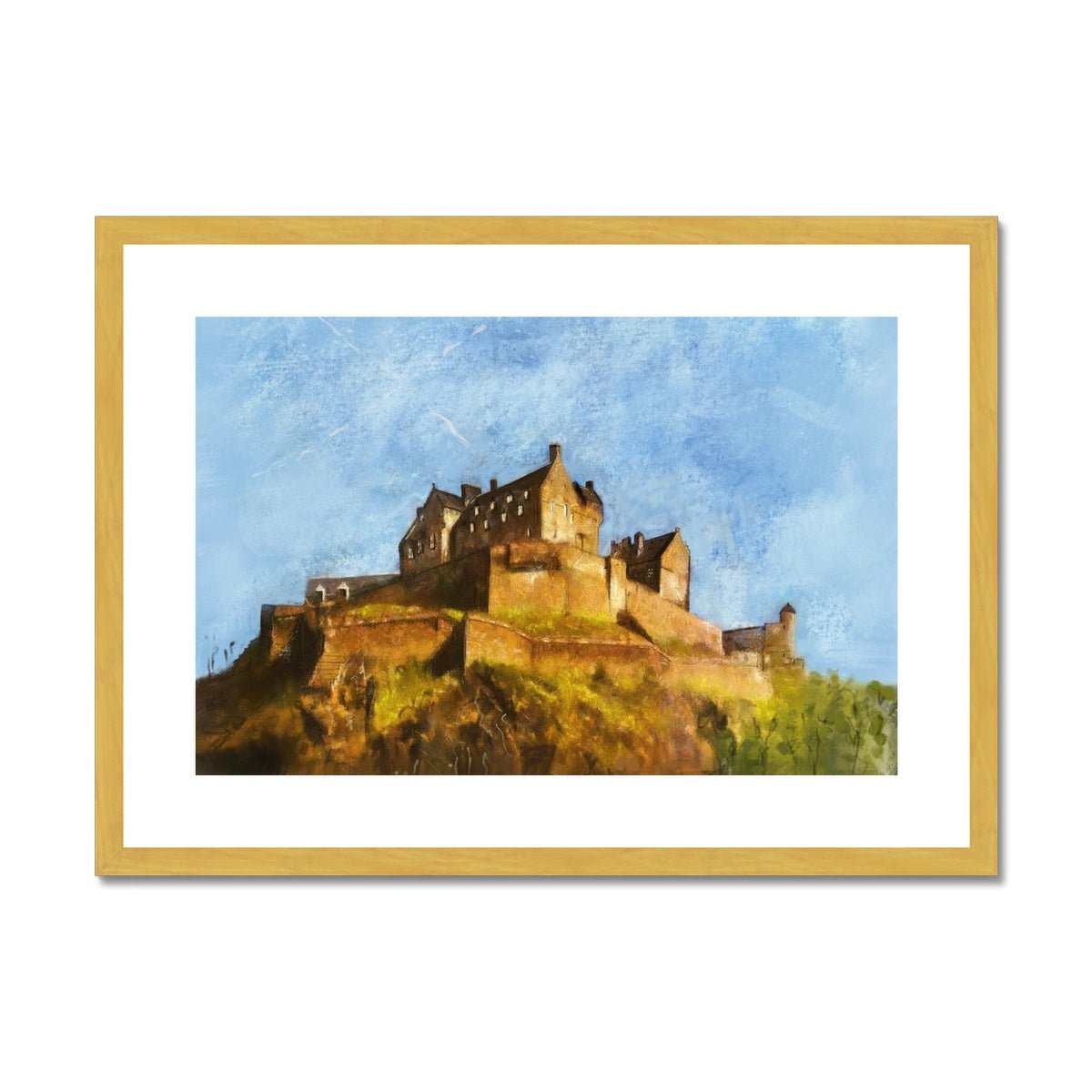 Edinburgh Castle Painting | Antique Framed & Mounted Prints From Scotland