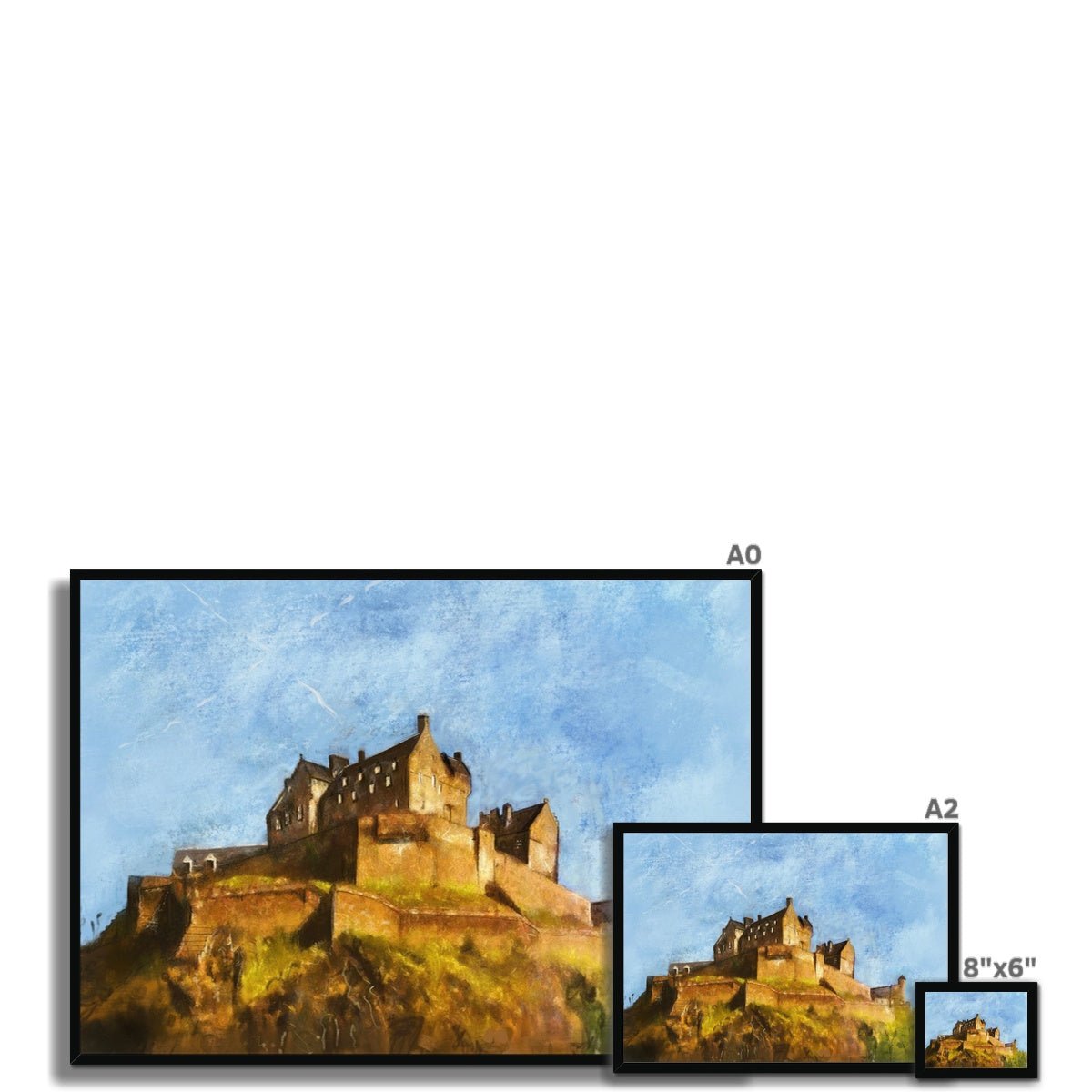 Edinburgh Castle Painting | Framed Prints From Scotland-Framed Prints-Historic & Iconic Scotland Art Gallery-Paintings, Prints, Homeware, Art Gifts From Scotland By Scottish Artist Kevin Hunter