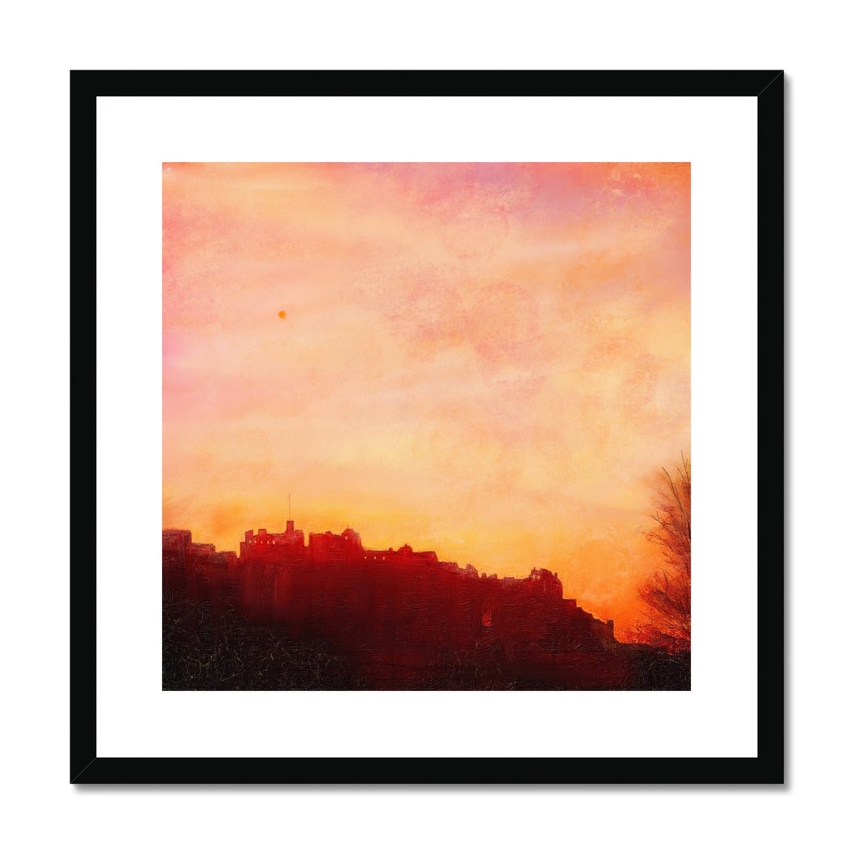 Edinburgh Castle Sunset Painting | Framed &amp; Mounted Prints From Scotland