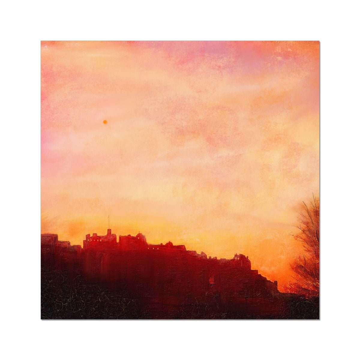 Edinburgh Castle Sunset Painting | Fine Art Prints From Scotland