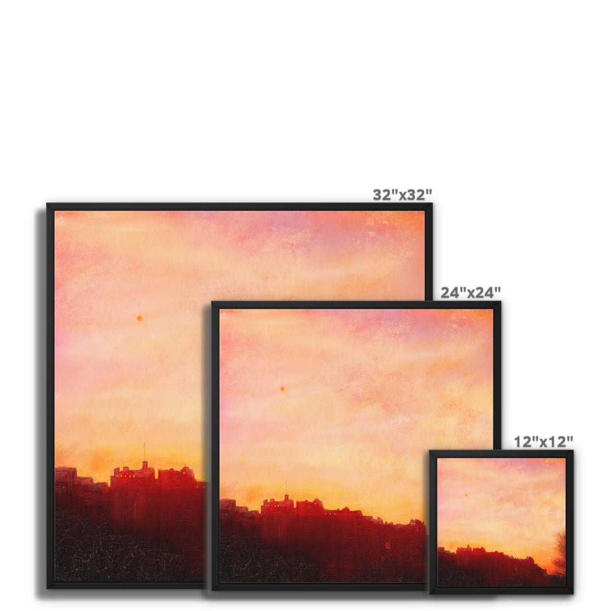 Edinburgh Castle Sunset Painting | Framed Canvas From Scotland