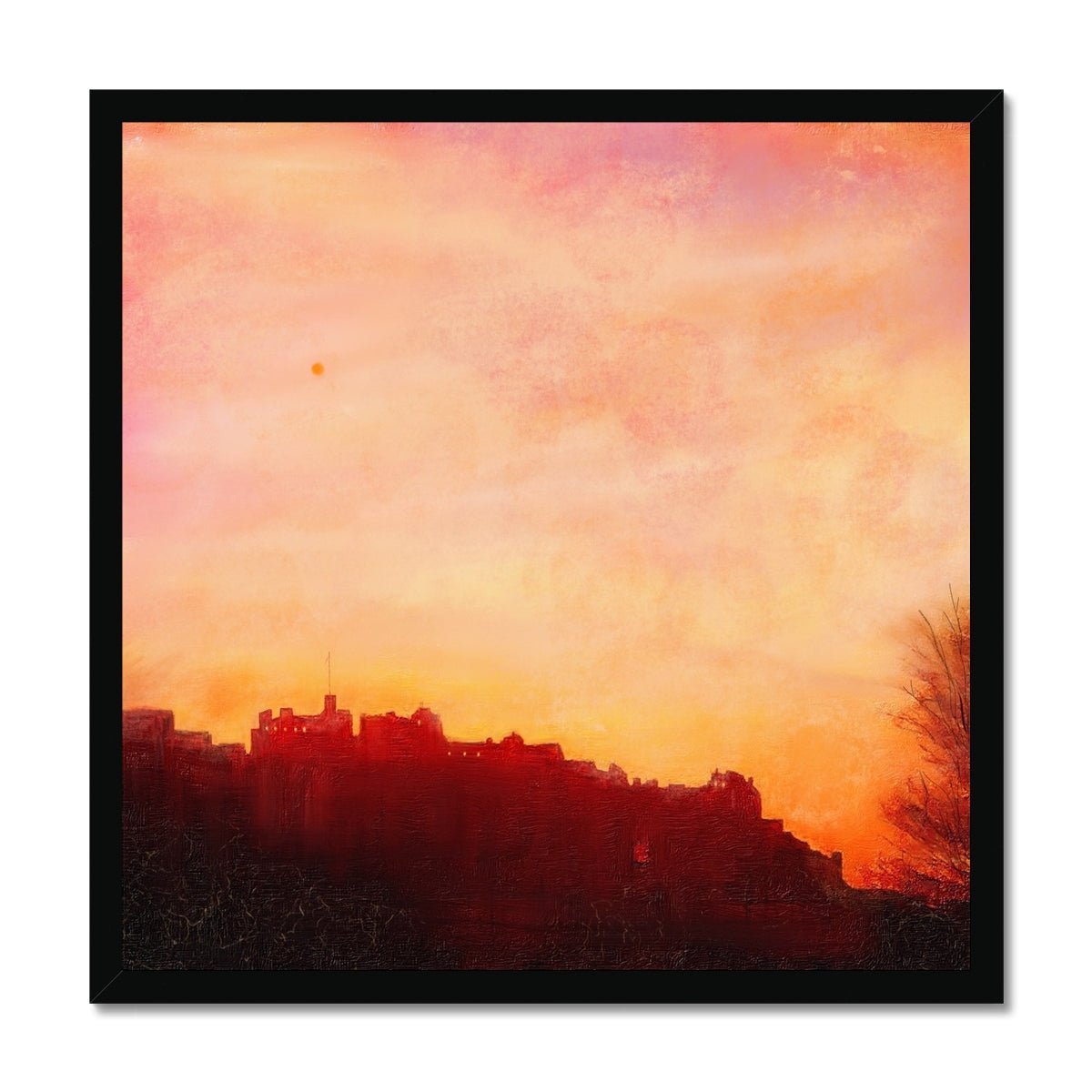 Edinburgh Castle Sunset Painting | Framed Prints From Scotland