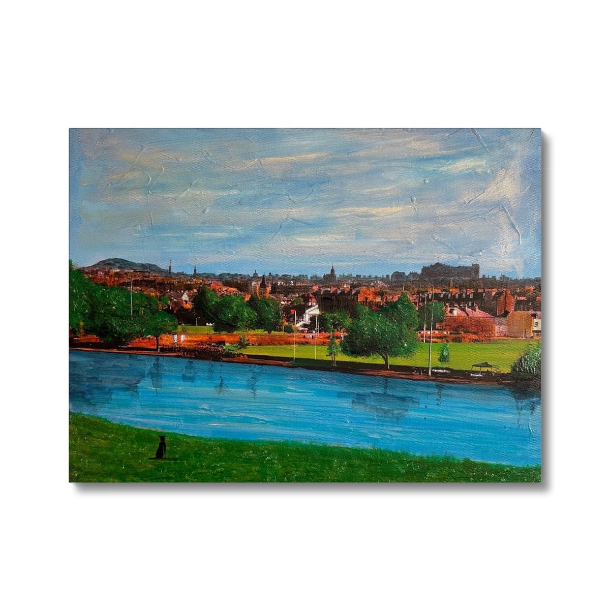 Edinburgh Painting | Canvas From Scotland-Contemporary Stretched Canvas Prints-Edinburgh & Glasgow Art Gallery-24"x18"-Paintings, Prints, Homeware, Art Gifts From Scotland By Scottish Artist Kevin Hunter