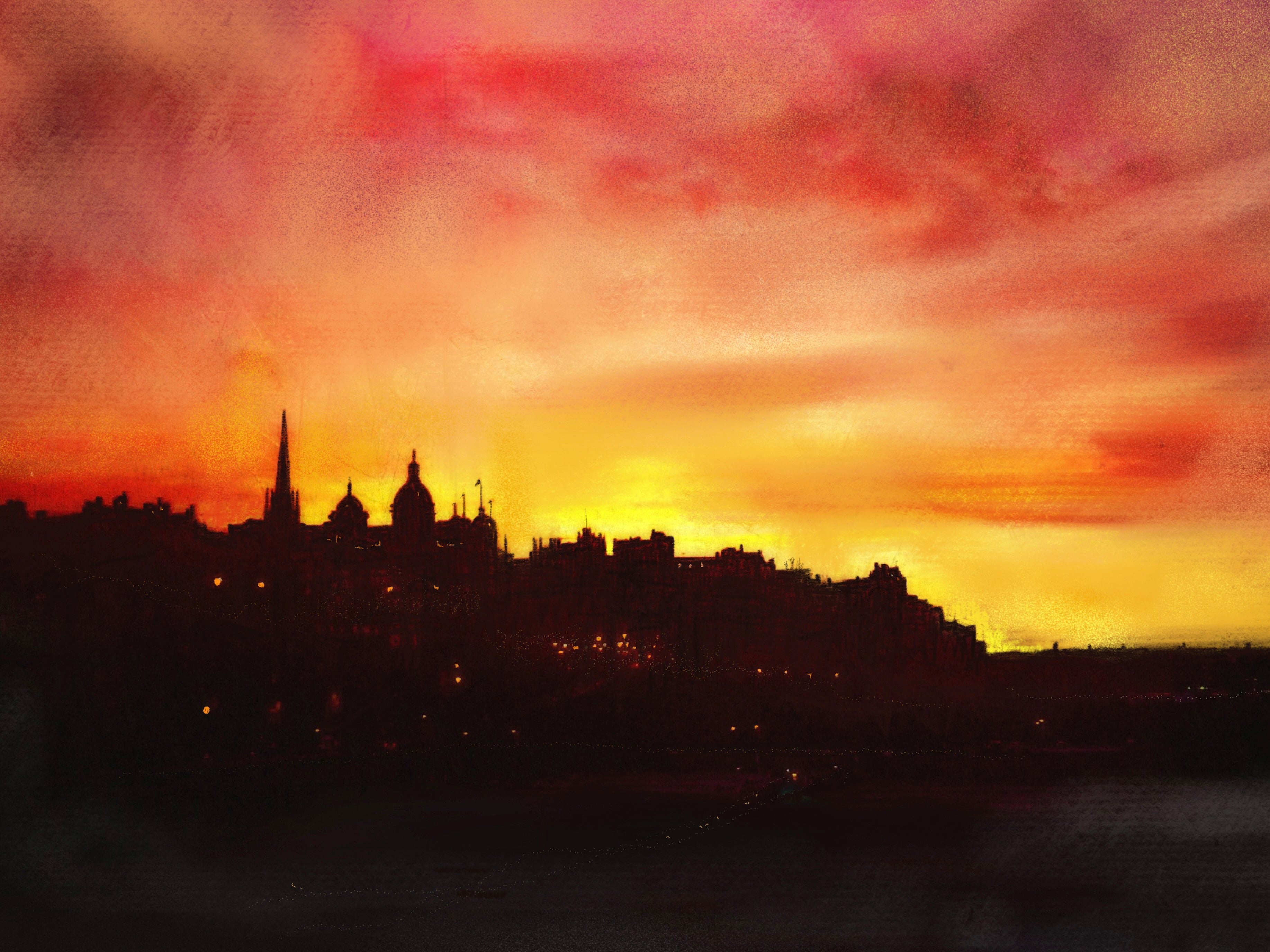Edinburgh Sunset Art Prints