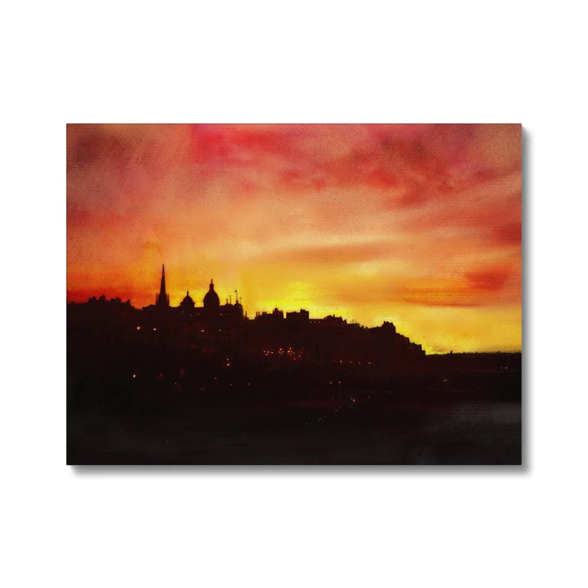 Edinburgh Sunset Original Cityscape Painting on Canvas - & Glasgow Art Gallery Scotland Worldwide Shipping Hunter Scottish Prints