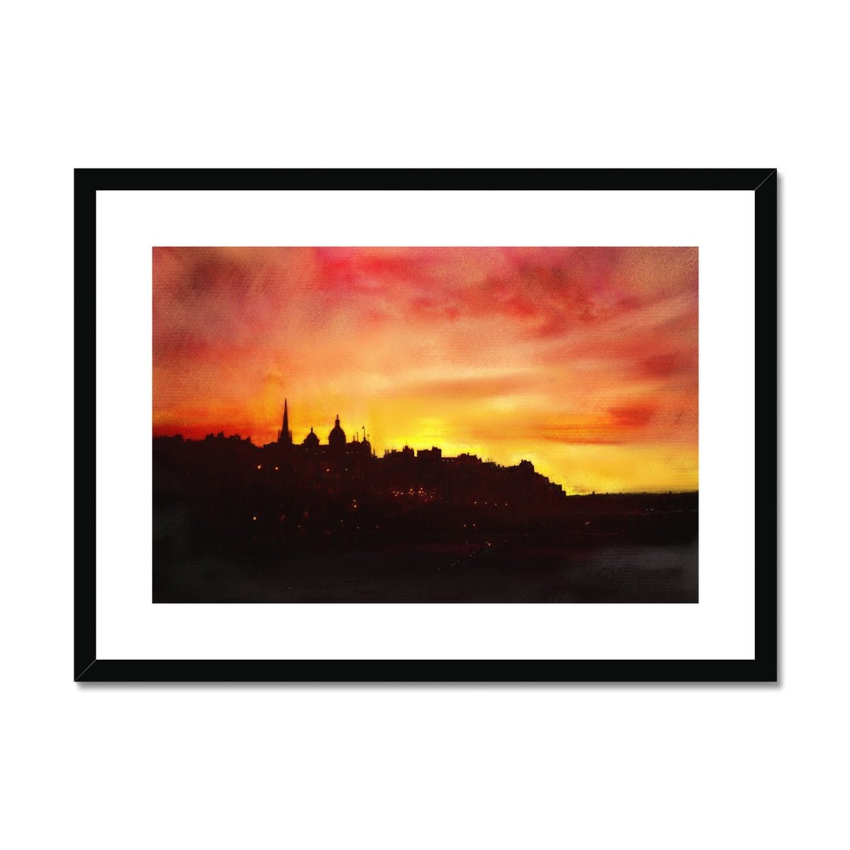 Edinburgh Sunset Painting | Framed & Mounted Prints From Scotland