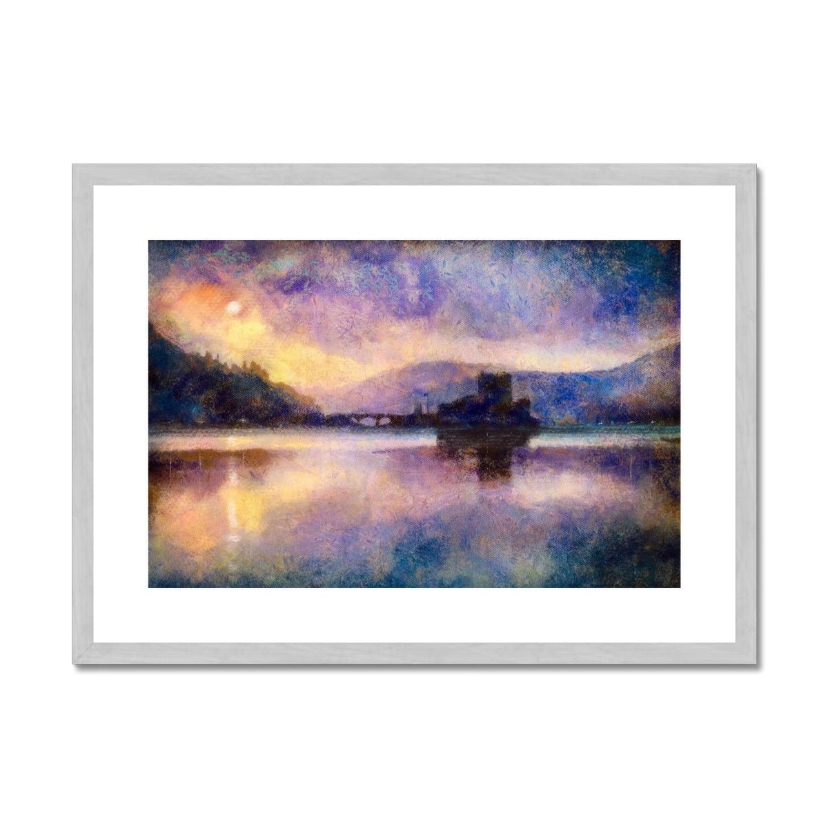 Eilean Donan Castle Moonlight Painting | Antique Framed & Mounted Prints From Scotland