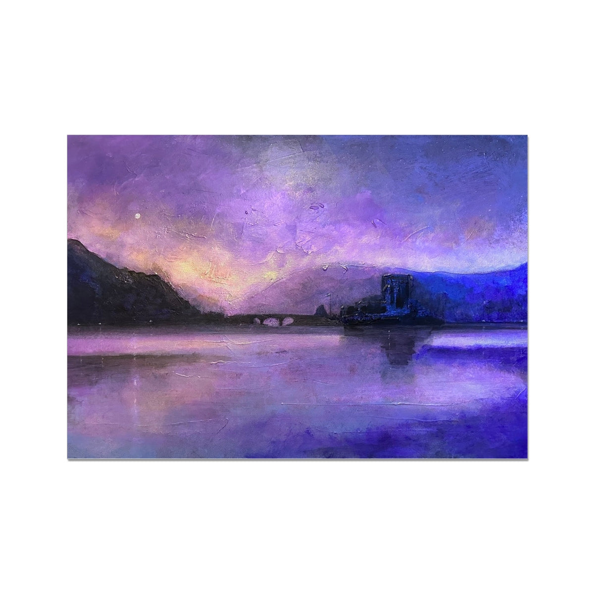 Eilean Donan Castle Moonset Prints | Historic & Iconic Scotland Art Gallery | Paintings, Prints, Homeware and Art Gifts From Scotland By Scottish Artist Kevin Hunter