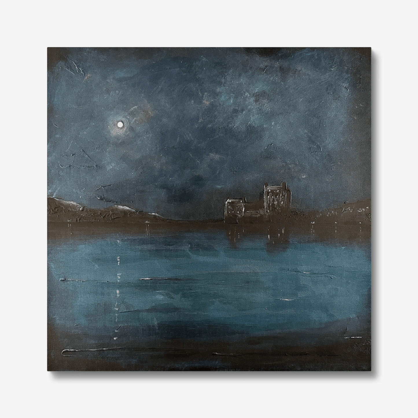 Eilean Donan Castle Prussian Twilight Original Painting | Scottish Art Gifts